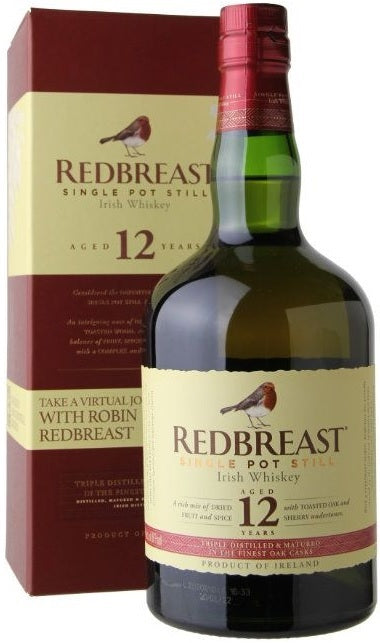 ウイスキー REDBREAST 12 YEARS Irish Whiskey Redbreast 12 Year Old Single Pot Still Irish Whiskey 750ml