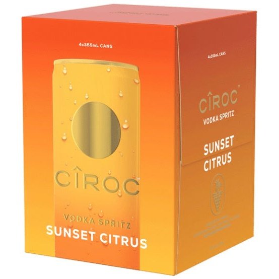 Ciroc Sunsweet Citrus Vodka Spritz 4 Pack 355ml - Liquor Store New