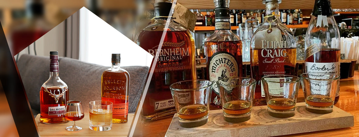 Whiskey, Bourbon, Scotch and Single Malt Scotch.