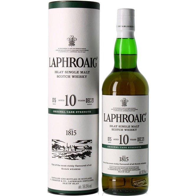 Laphroaig 10 Year Old Original Cask Strength Batch 15 2021 Islay Single Malt Scotch Whisky 750ml