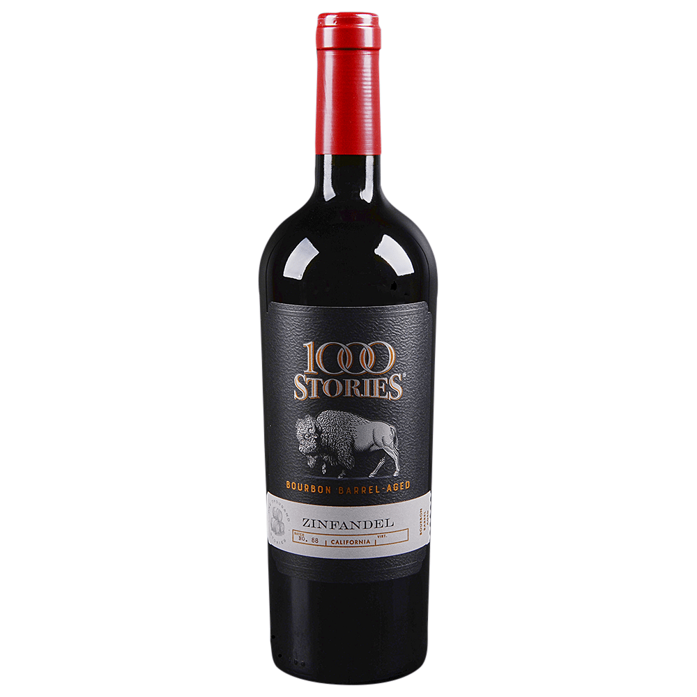 Bottle of 1000 Stories Zinfandel Bourbon Barrel Aged, a red wine from California, United States, 750ml