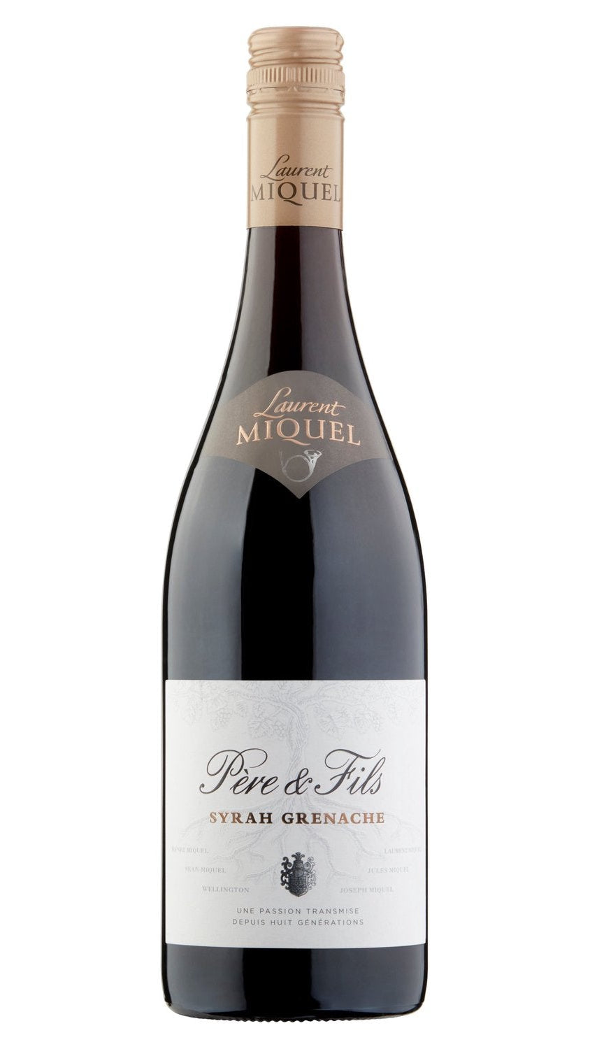 Laurent Miquel Père et Fils Syrah Grenache 750ml Pays d’Oc French red wine bottle.