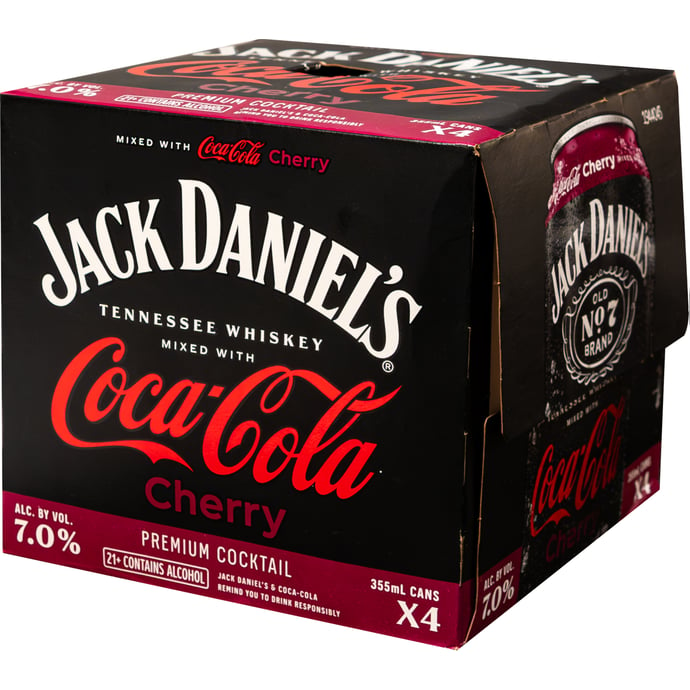 Jack Daniel&#39;s Cherry Coca-Cola Canned Cocktail