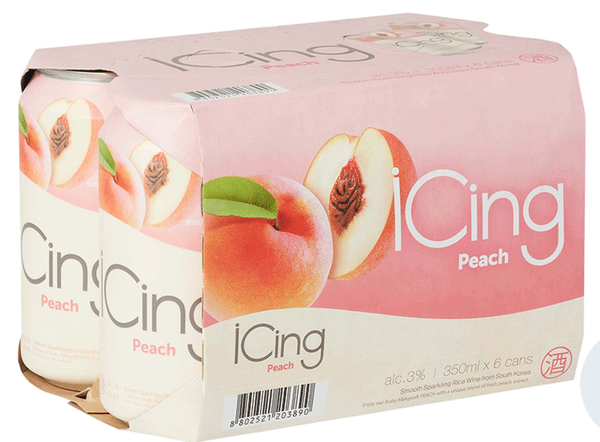 iCing Peach Sparkling Makgeolli 6 Packs 350ml - Liquor Store New York