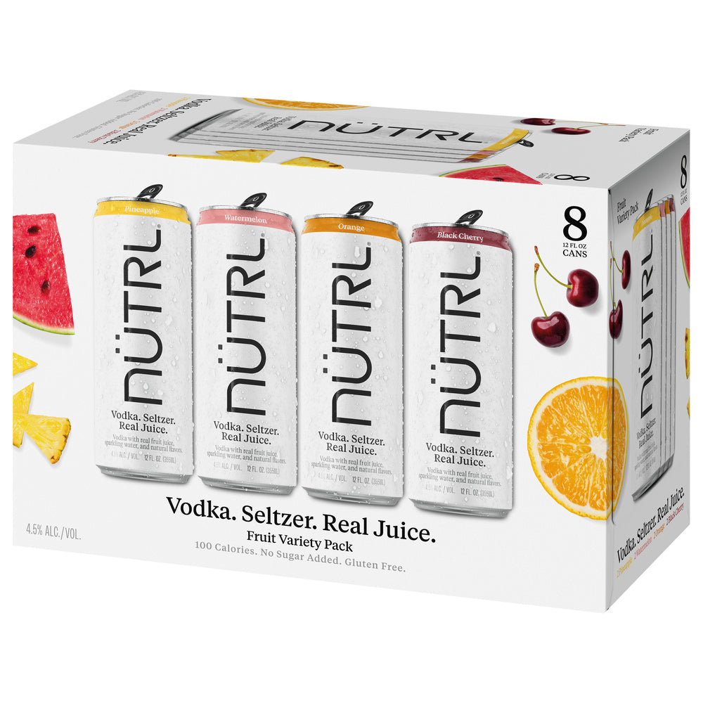Nutrl Fruit Vodka Seltzer Variety 8 Pack 375ml