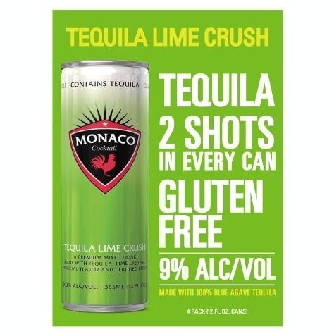 Monaco Cocktail Tequila Lime Crush  4 Pack 355ml