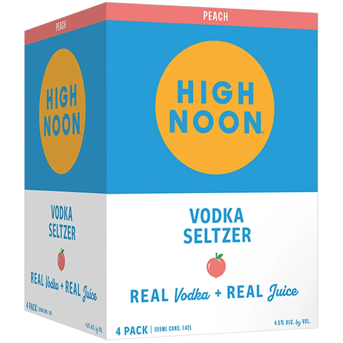 High Noon Sun Sips Peach Hard Seltzer 4-Pack 355ml