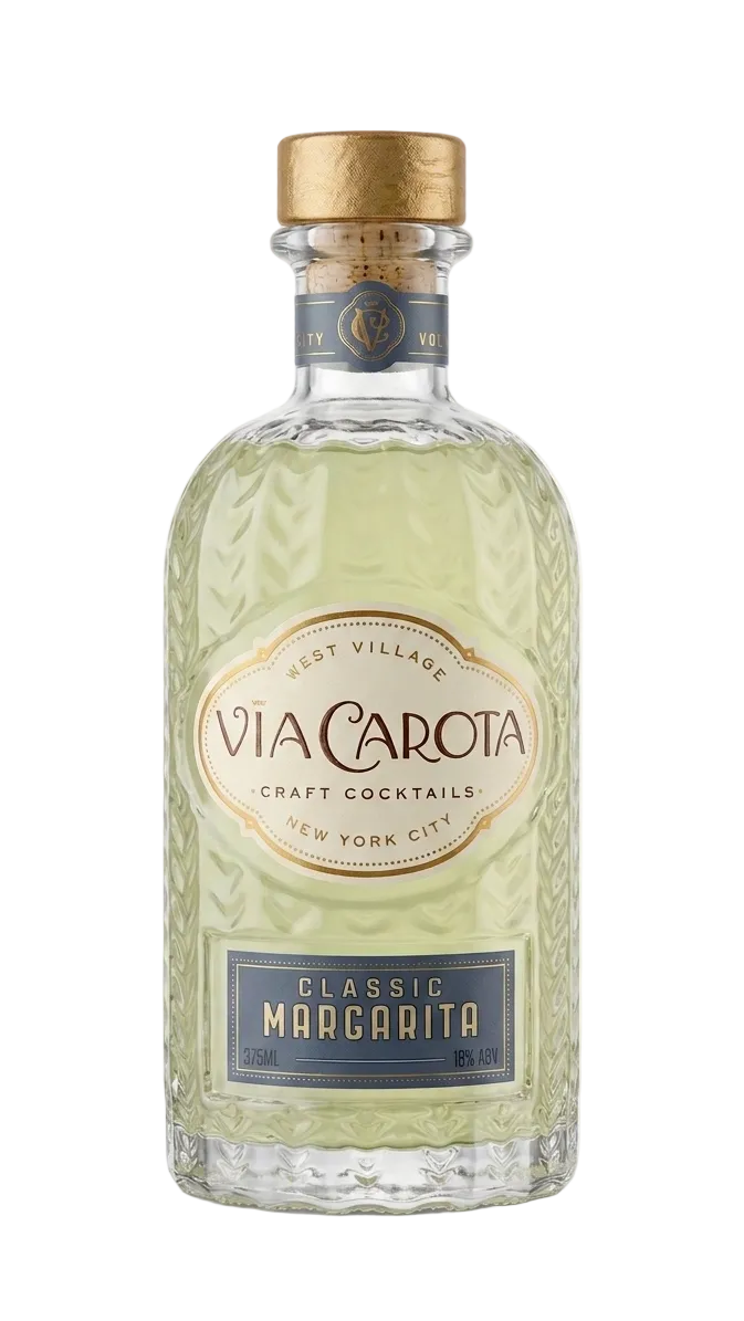 Via Carota Classic Margarita ready-to-drink cocktail 375ml bottle.
