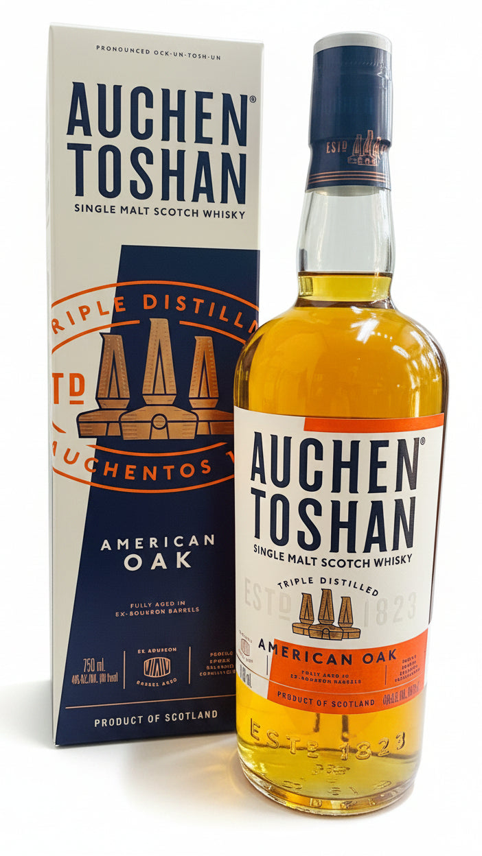 Auchentoshan American Oak Single Malt Scotch Whisky 750ml Lowland Scotch bottle.
