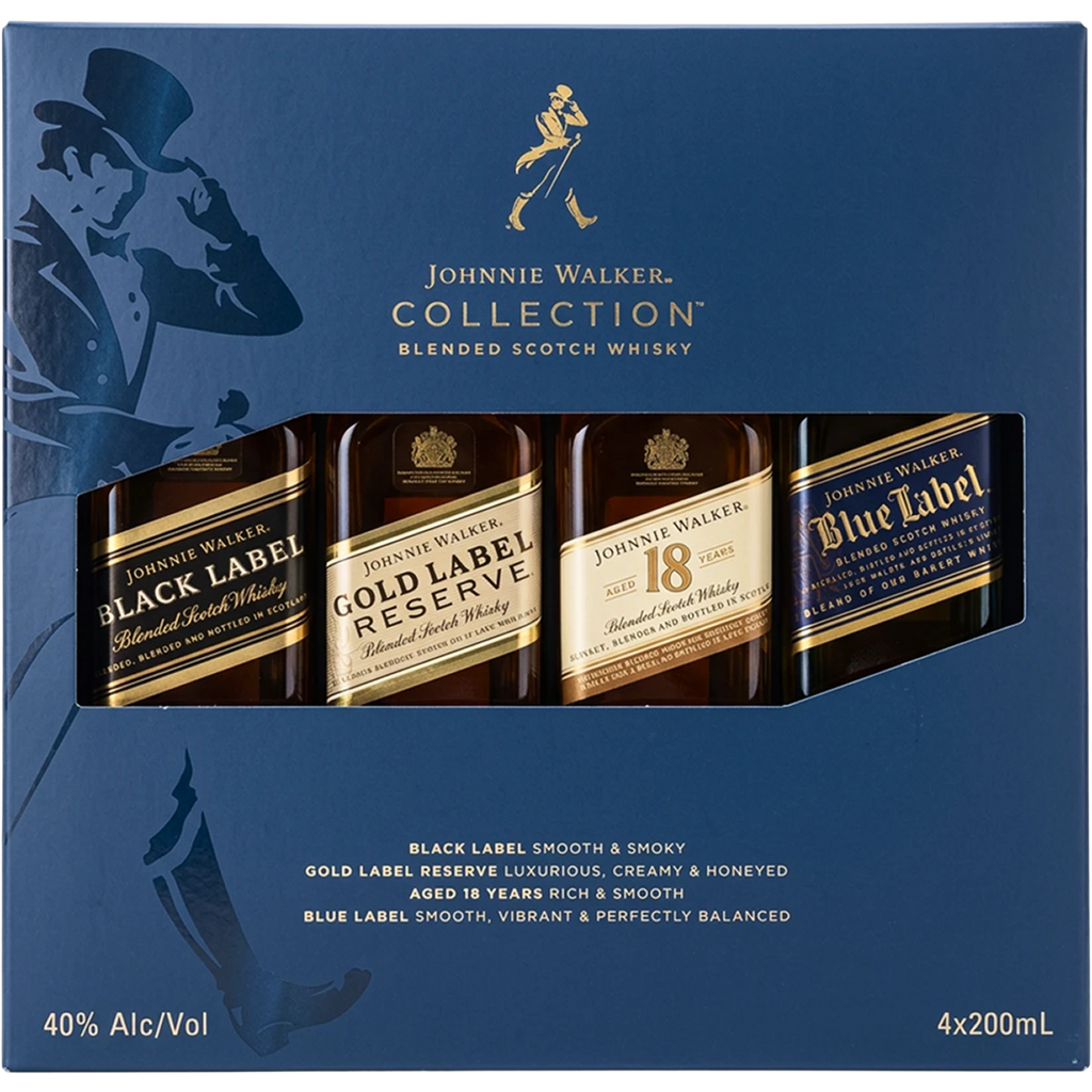 Johnnie Walker Collection Blended Scotch Whisky 4 Bottles 200ml