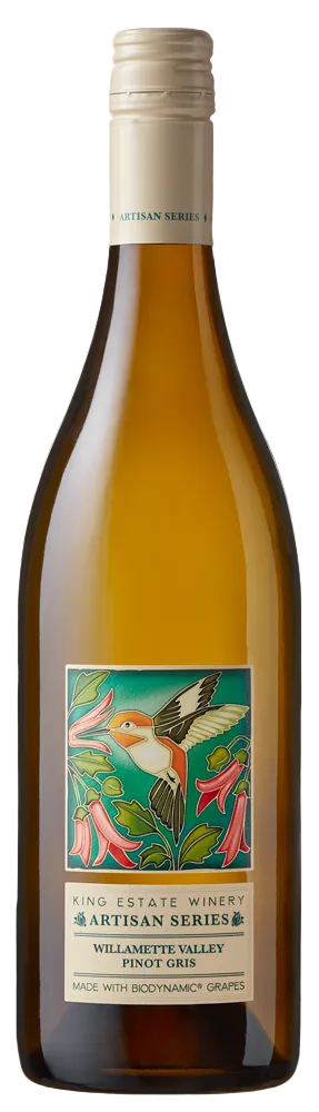King Estate Artisan Series Pinot Gris 2024 750ml Oregon white wine bottle.