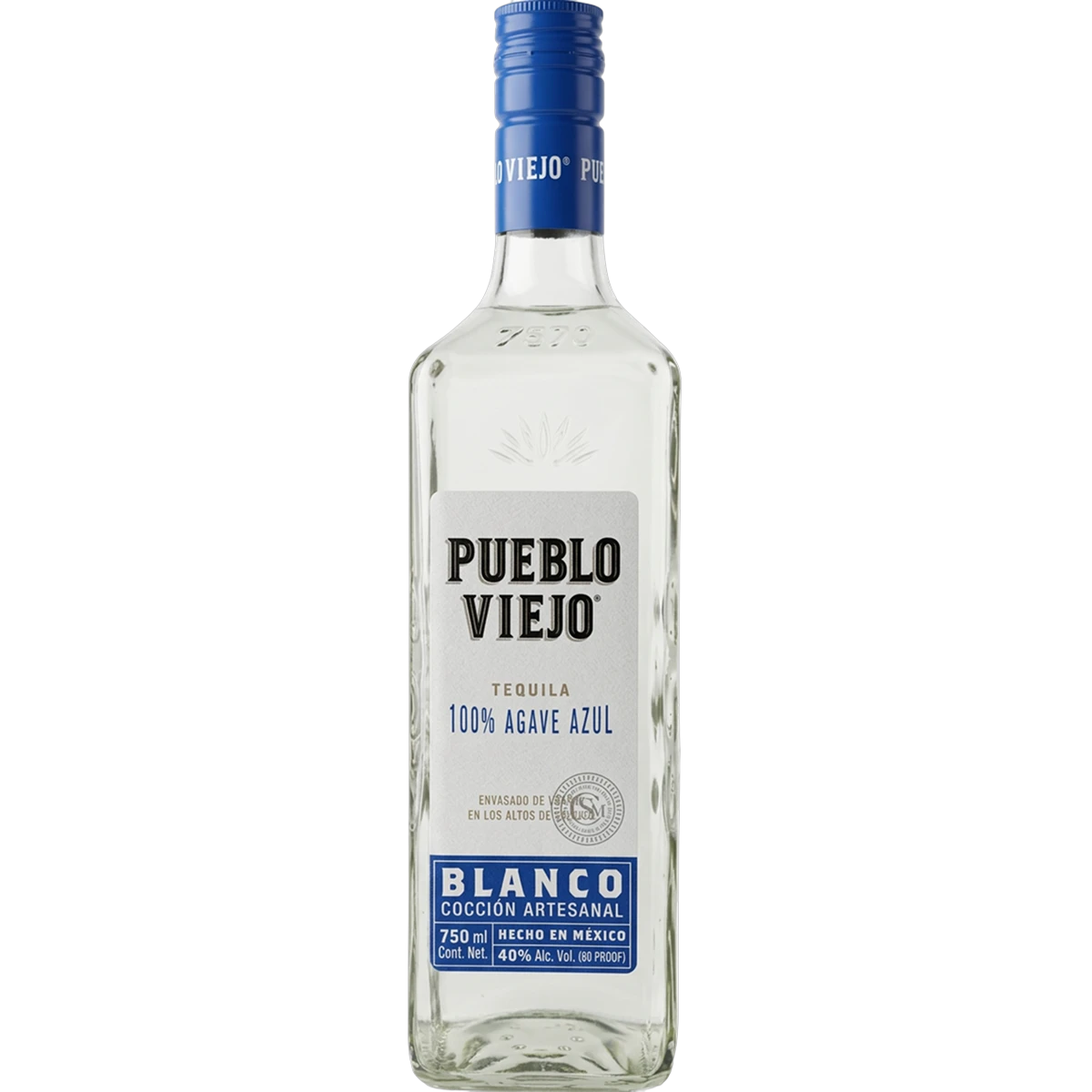 Pueblo Viejo Blanco Tequila 1L bottle