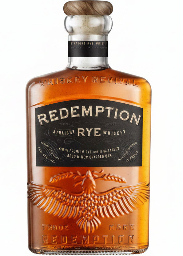 Redemption Rye Whiskey 750ml 92 proof American rye whiskey bottle.