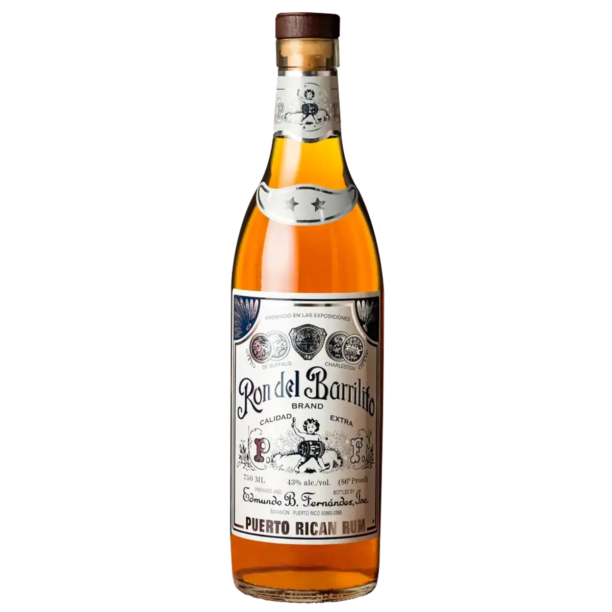 Ron del Barrilito 2 Stars Rum 750ml bottle
