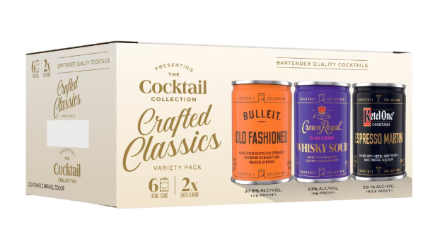 The Cocktail Collection Crafted Classics Variety Pack Bulleit Crown Royal Ketel One