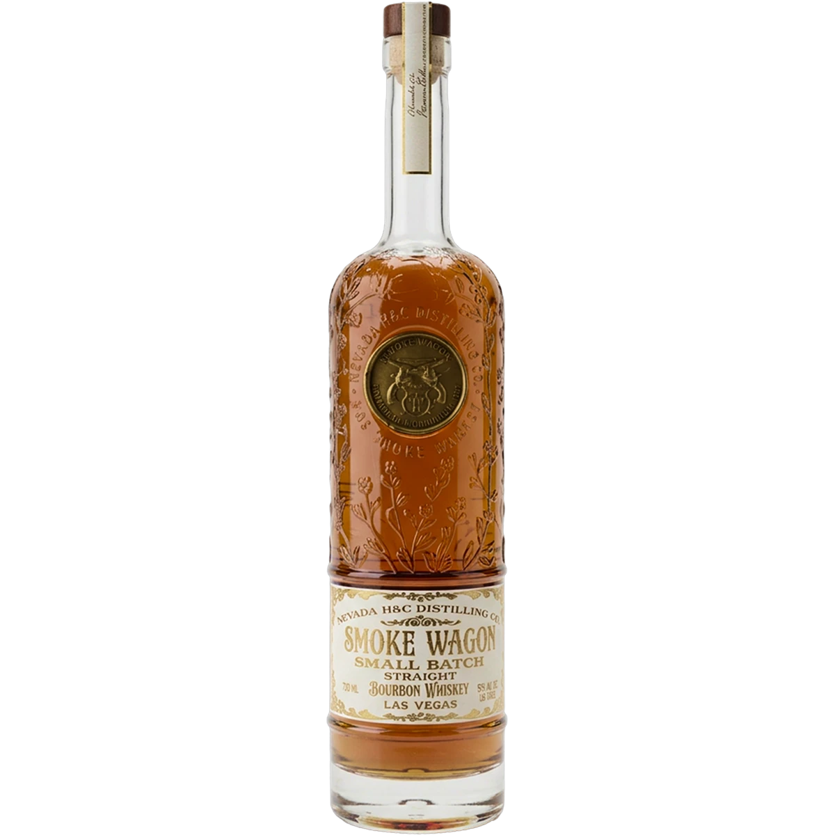 Smoke Wagon Uncut Unfiltered Straight Bourbon Whiskey Clear Bottle 750ml