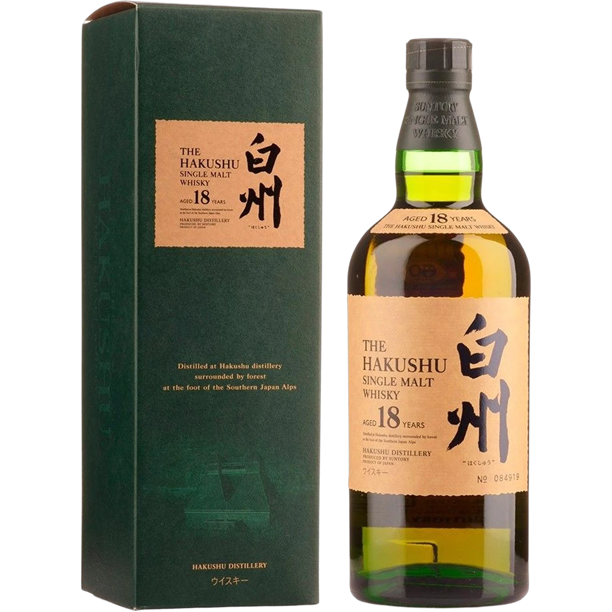 Suntory The Hakushu Aged 18 Years Single Malt Japanese Whisky 750ml