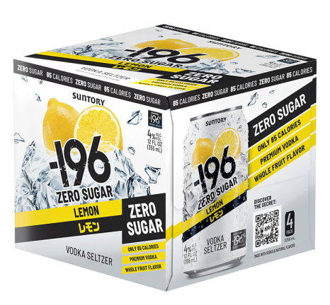 Suntory -196 Vodka Seltzer Lemon Zero Sugar 4Pk