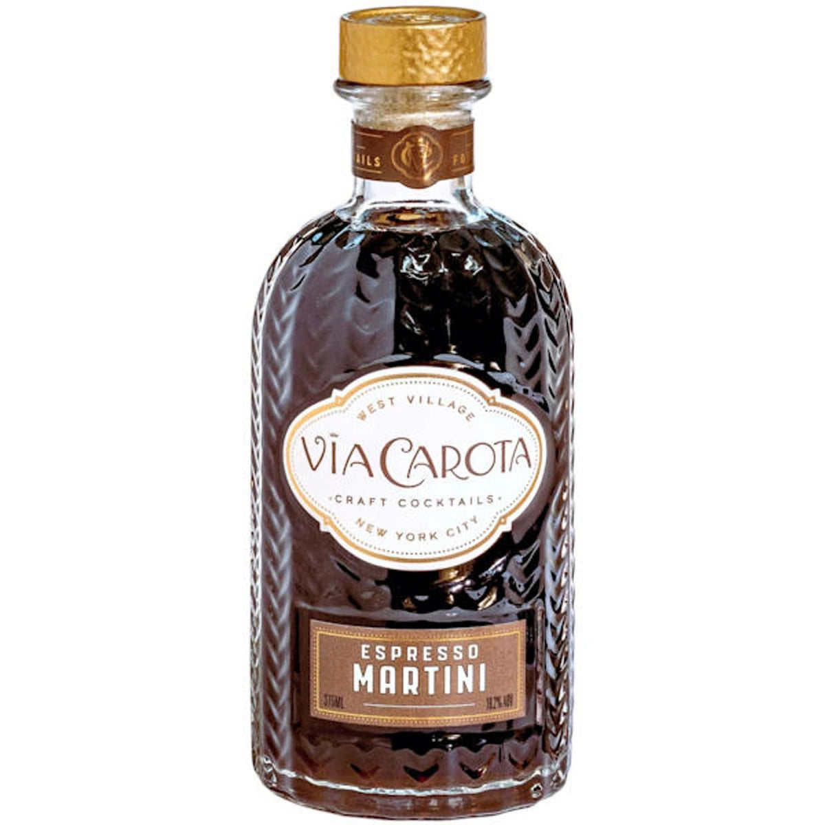Via Carota Espresso Martini ready-to-drink cocktail 375ml bottle.