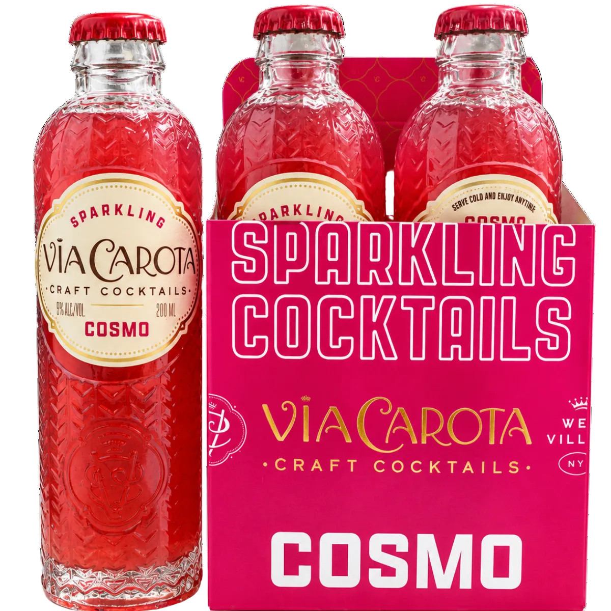 Via Carota Sparkling Cosmo Cocktail 4-Pack 200ml