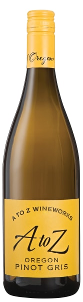 Bottle of A to Z Wineworks Oregon Pinot Gris, a white wine from Oregon, United States, 750ml
