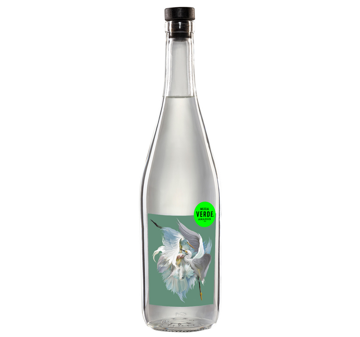 Bottle of Amaras Mezcal Verde, an espadín mezcal from Oaxaca, Mexico, 750ml