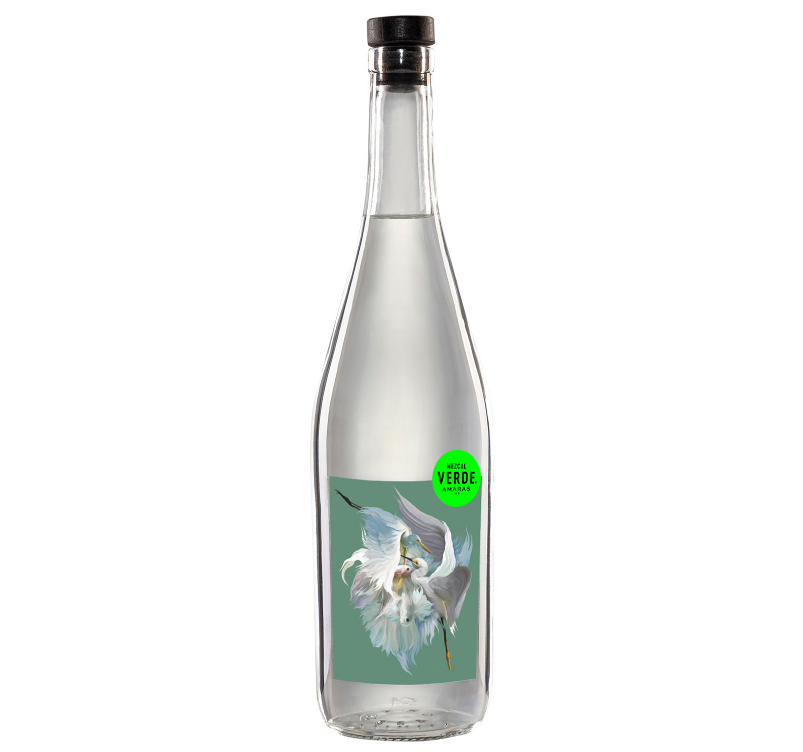Bottle of Amaras Mezcal Verde, an espadín mezcal from Oaxaca, Mexico, 750ml