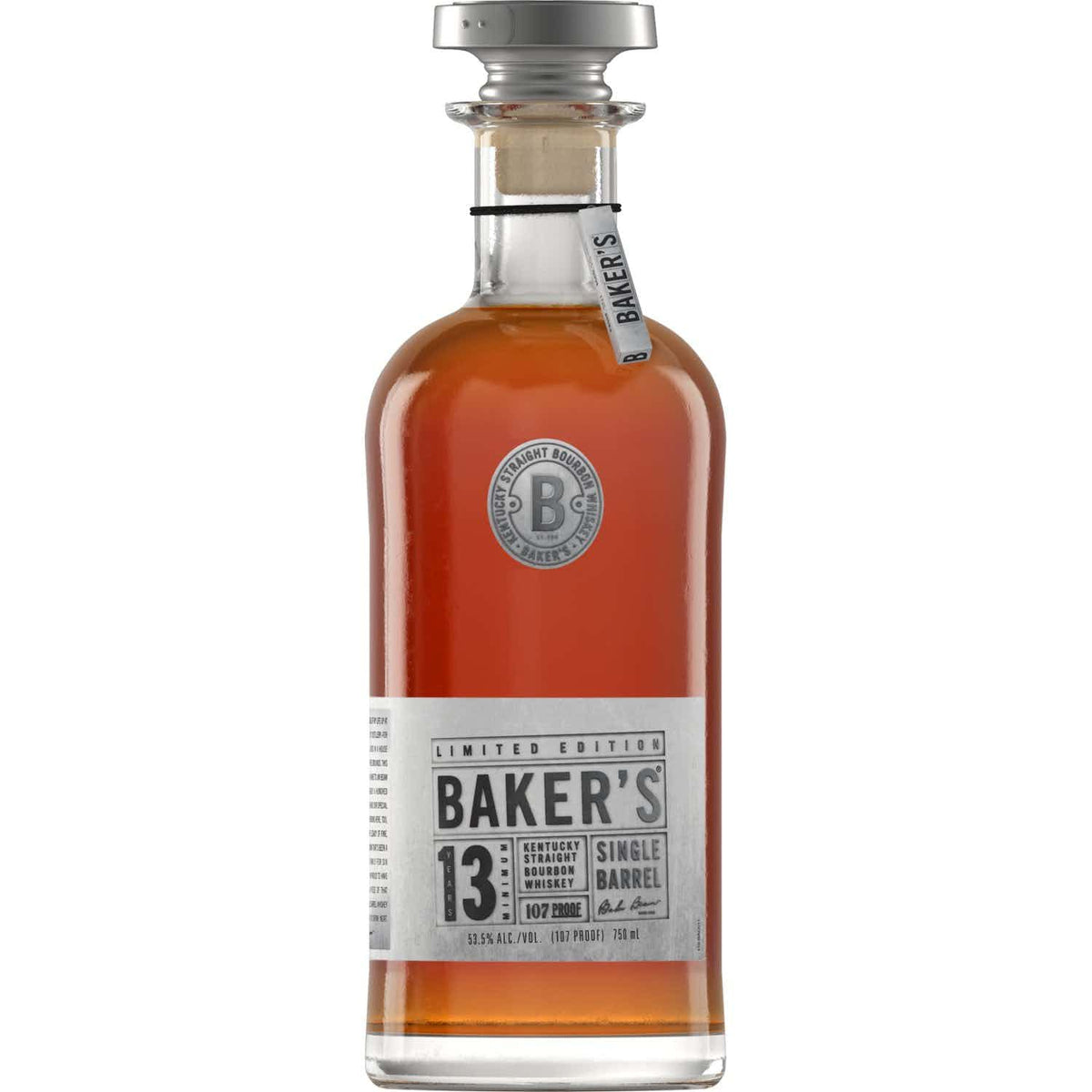 Bottle of Baker's 13 Year Single Barrel, a Kentucky straight bourbon from the United States