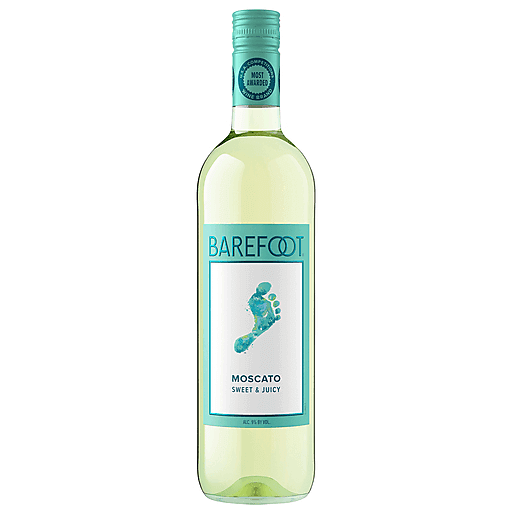 Bottle of Barefoot Moscato, a white wine from California, USA