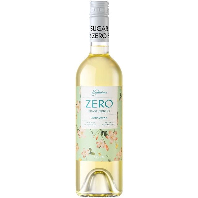 Bottle of Bellissima Zero Sugar Pinot Grigio, a white wine from Italy, 750ml