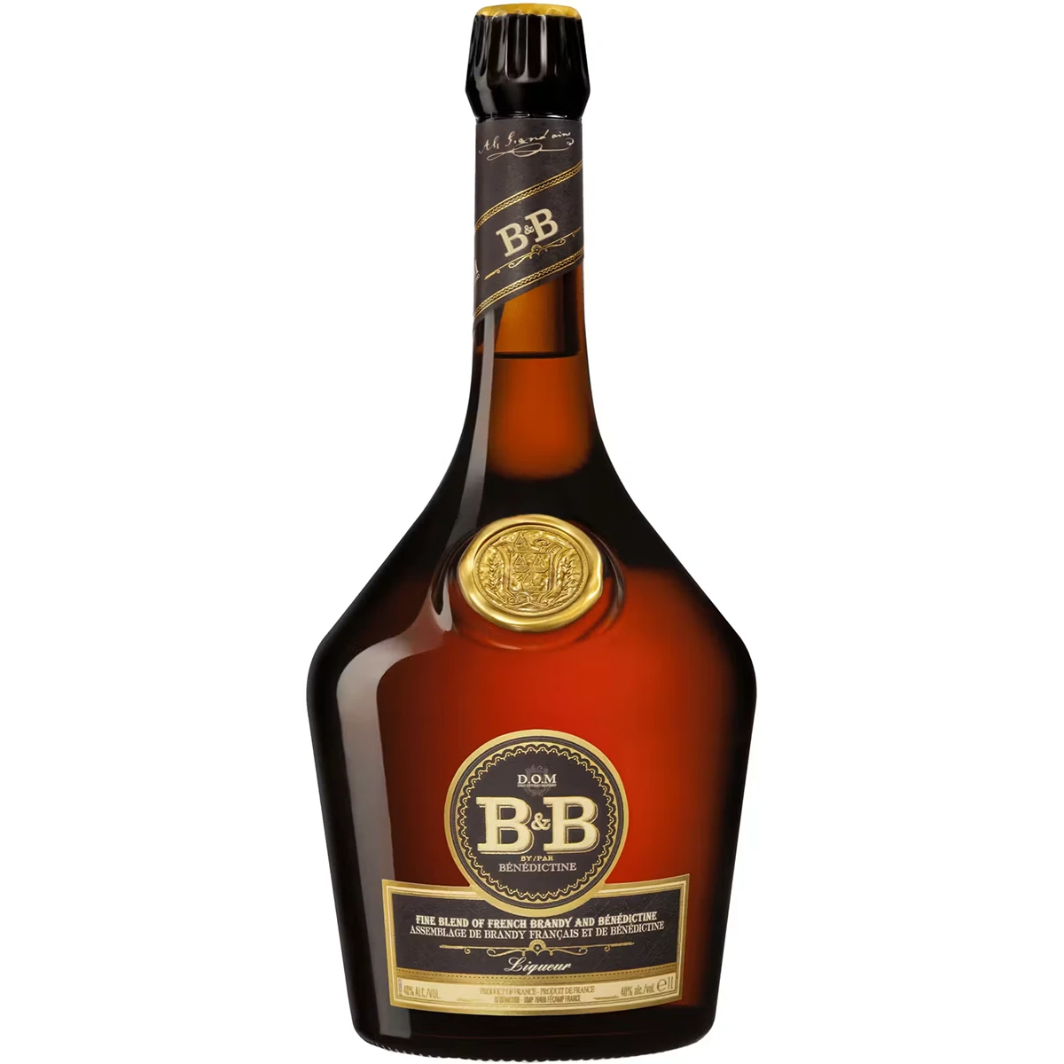 Bottle of Benedictine B&B Liqueur, a brandy liqueur from France