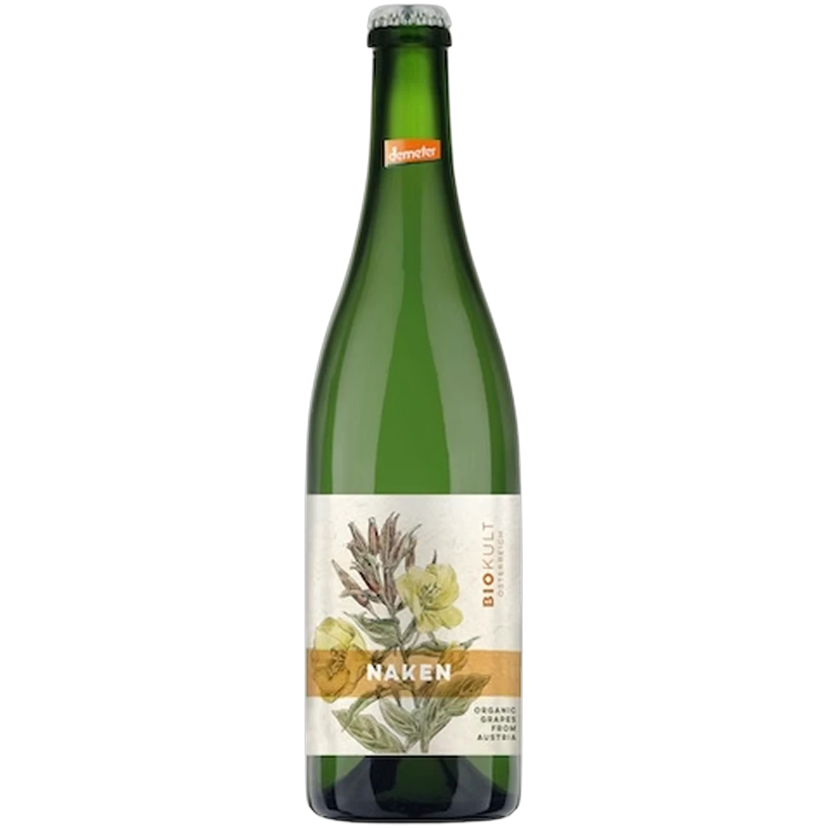 Bottle of Biokult Naken Pinot Gris, an orange wine from Burgenland, Austria, 750ml