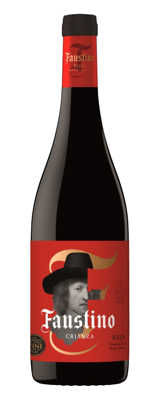 Bottle of Bodegas Faustino Rioja Crianza 2021, a red wine from Rioja, Spain, 750ml