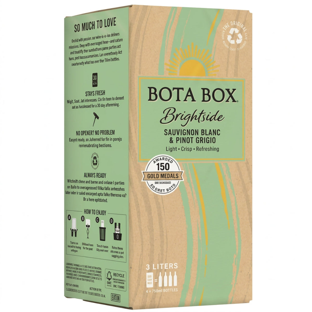 Bottle of Bota Box Brightside Sauvignon Blanc Pinot Grigio, a white wine from California, United States