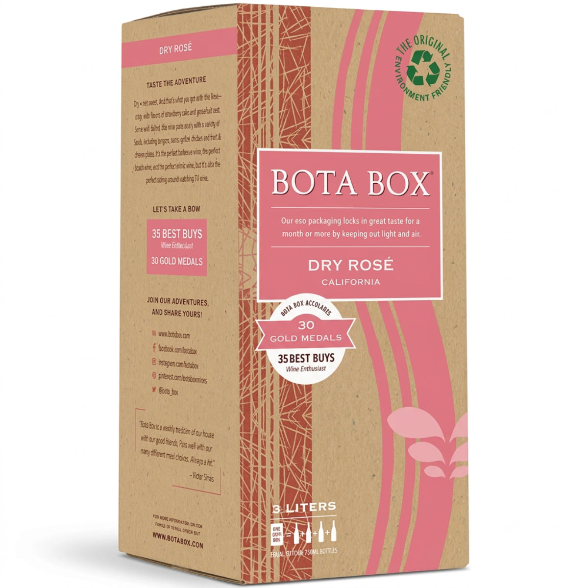 Bottle of Bota Box Dry Rosé, a rosé wine from California, United States