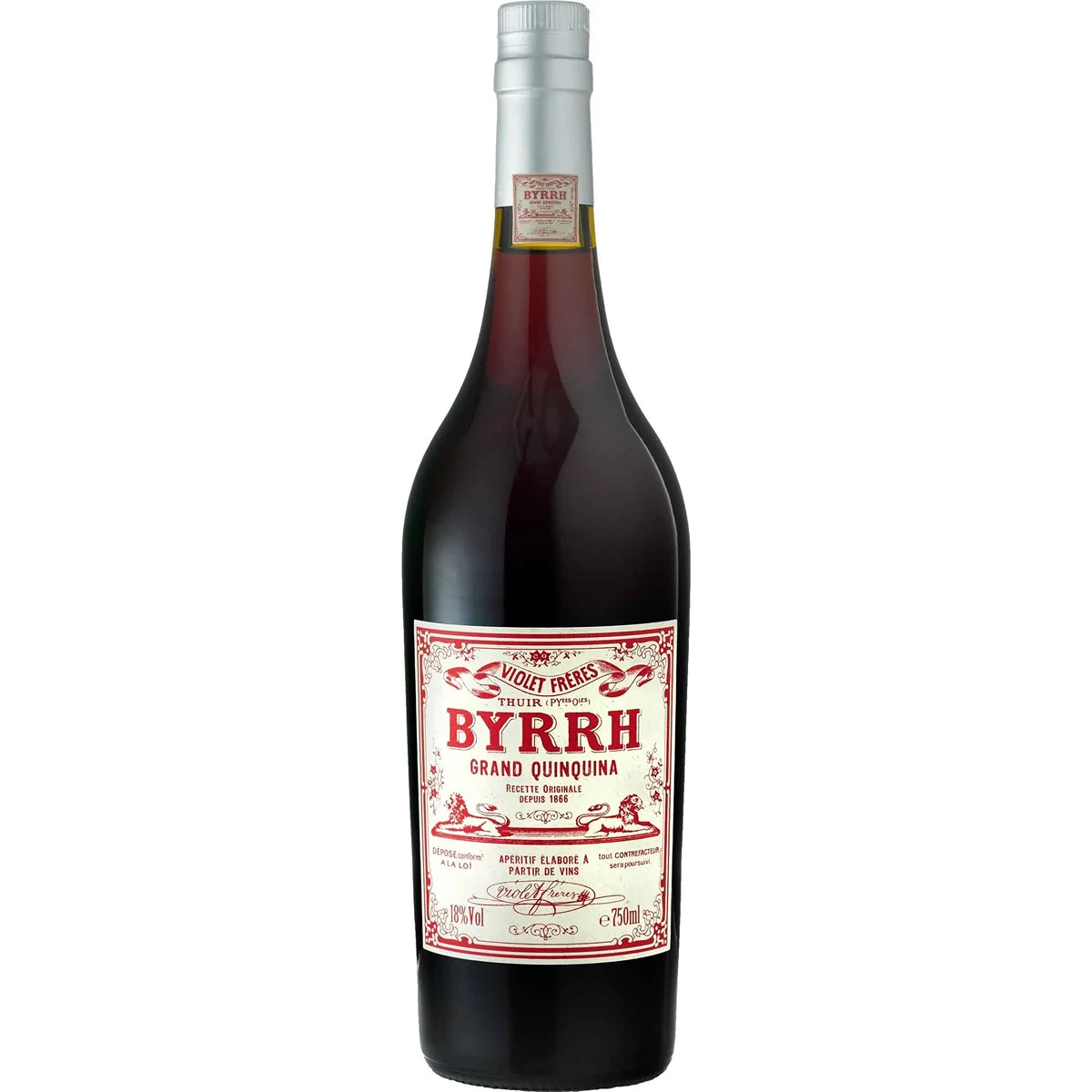 Bottle of Byrrh Grand Quinquina, a quinquina aperitif from France, 750ml