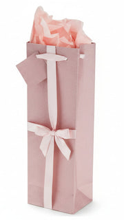 Cakewalk Pink Bow Single Bottle Wine Bag, a single-bottle gift bag for wine