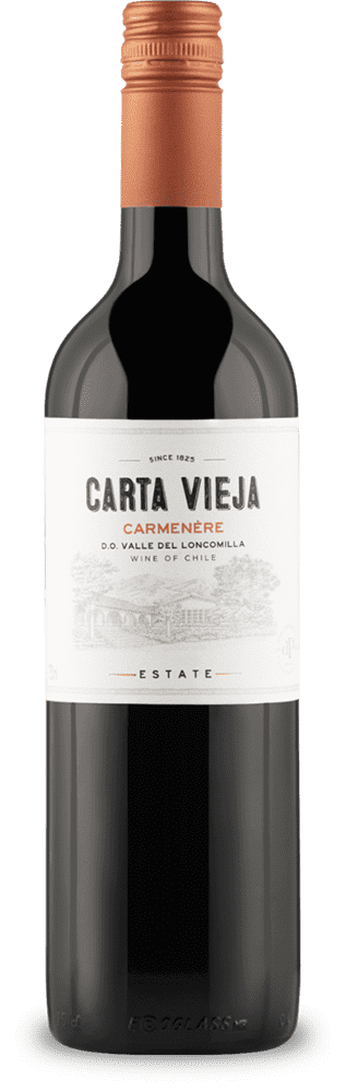 Carta Vieja Estate Carmenere 750ml Chilean red wine bottle.