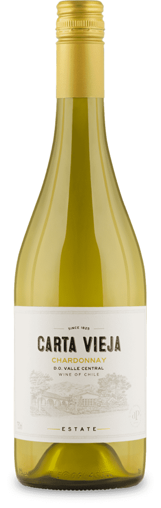 Carta Vieja Estate Chardonnay 750ml Chilean white wine bottle.
