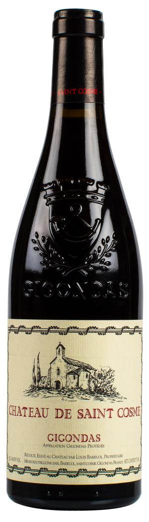 Bottle of Chateau de Saint Cosme Gigondas 2022, a red wine from Gigondas, Rhône Valley, France, 750ml