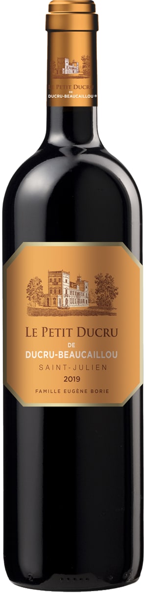 Bottle of Le Petit Ducru de Ducru-Beaucaillou 2019, a red wine from Saint-Julien, Bordeaux, France, 750ml