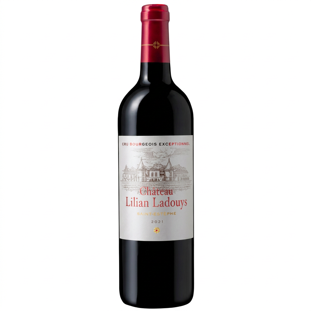 Bottle of Chateau Lilian Ladouys Saint-Estephe 2021, a red Bordeaux from Saint-Estephe, Bordeaux, France, 750ml