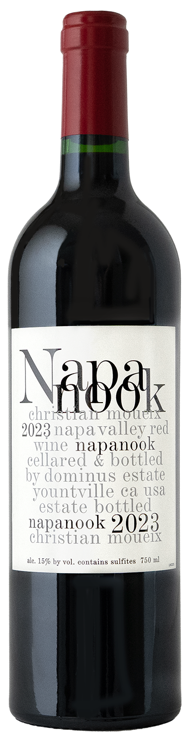 Bottle of Dominus Estate Napanook 2023, a red wine from Napa Valley, California, 750ml