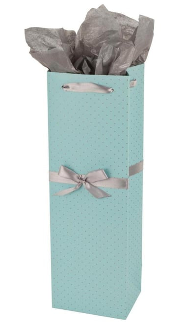 Elegant Blue And Silver 1 Bottle