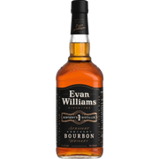 Bottle of Evan Williams Black Label, a Kentucky straight bourbon whiskey from the United States