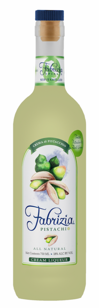 Bottle of Fabrizia Pistachio Cream Liqueur, a cream liqueur from the United States, 750ml