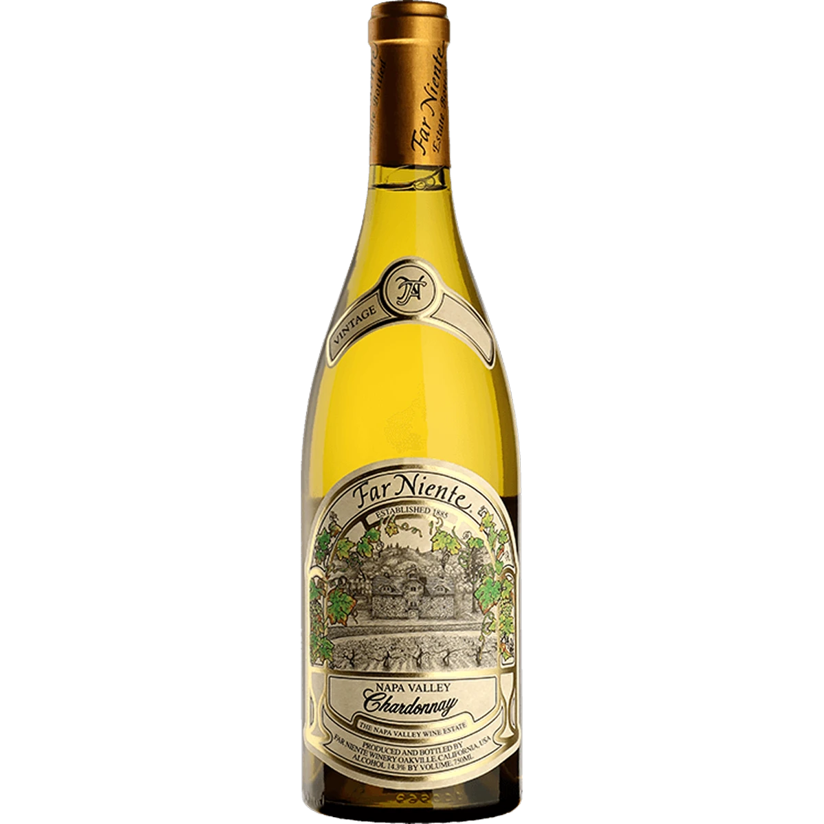 Bottle of Far Niente Estate Bottled Chardonnay Napa Valley 2024, a white wine from Napa Valley, California, 750ml