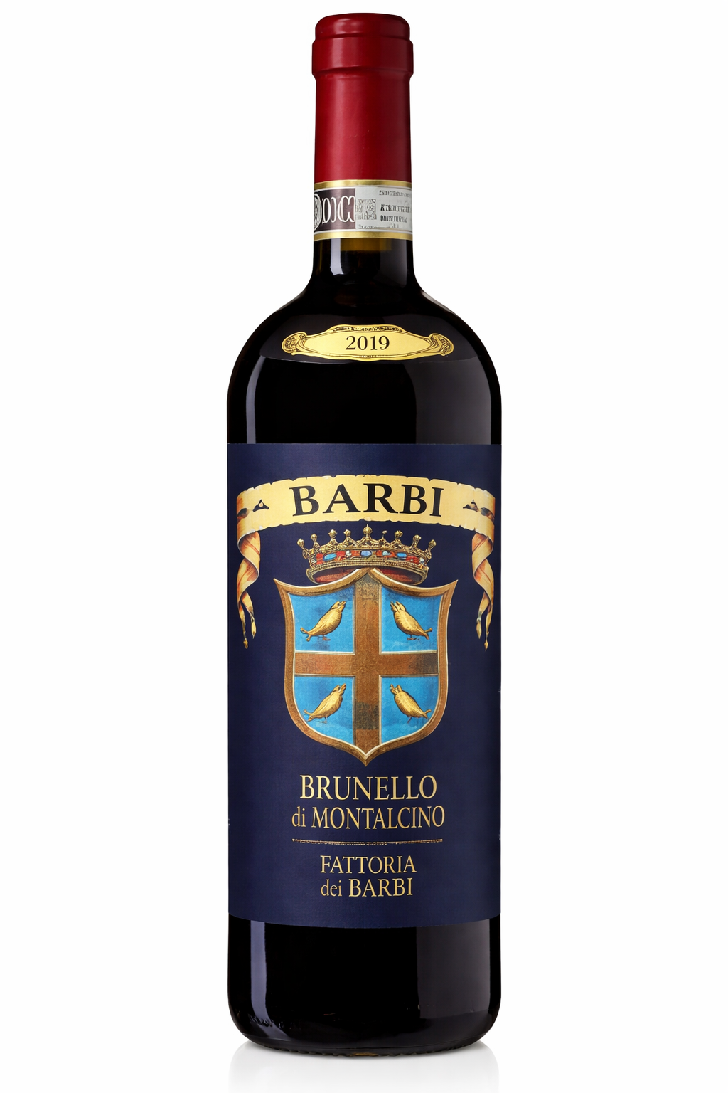 Bottle of Fattoria dei Barbi Brunello di Montalcino 2019, a red wine from Montalcino, Tuscany, Italy, 750ml