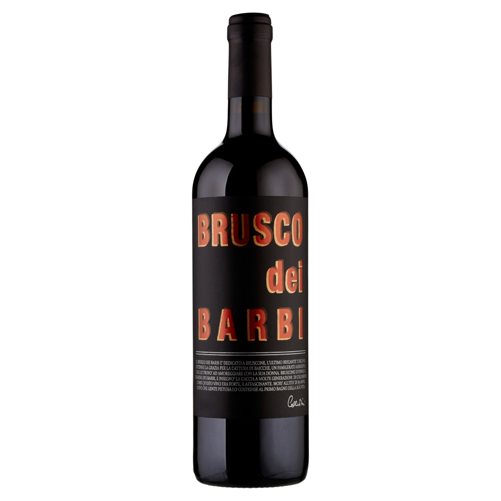 Bottle of Fattoria dei Barbi Brusco dei Barbi 2023, a red wine from Tuscany, Italy, 750ml