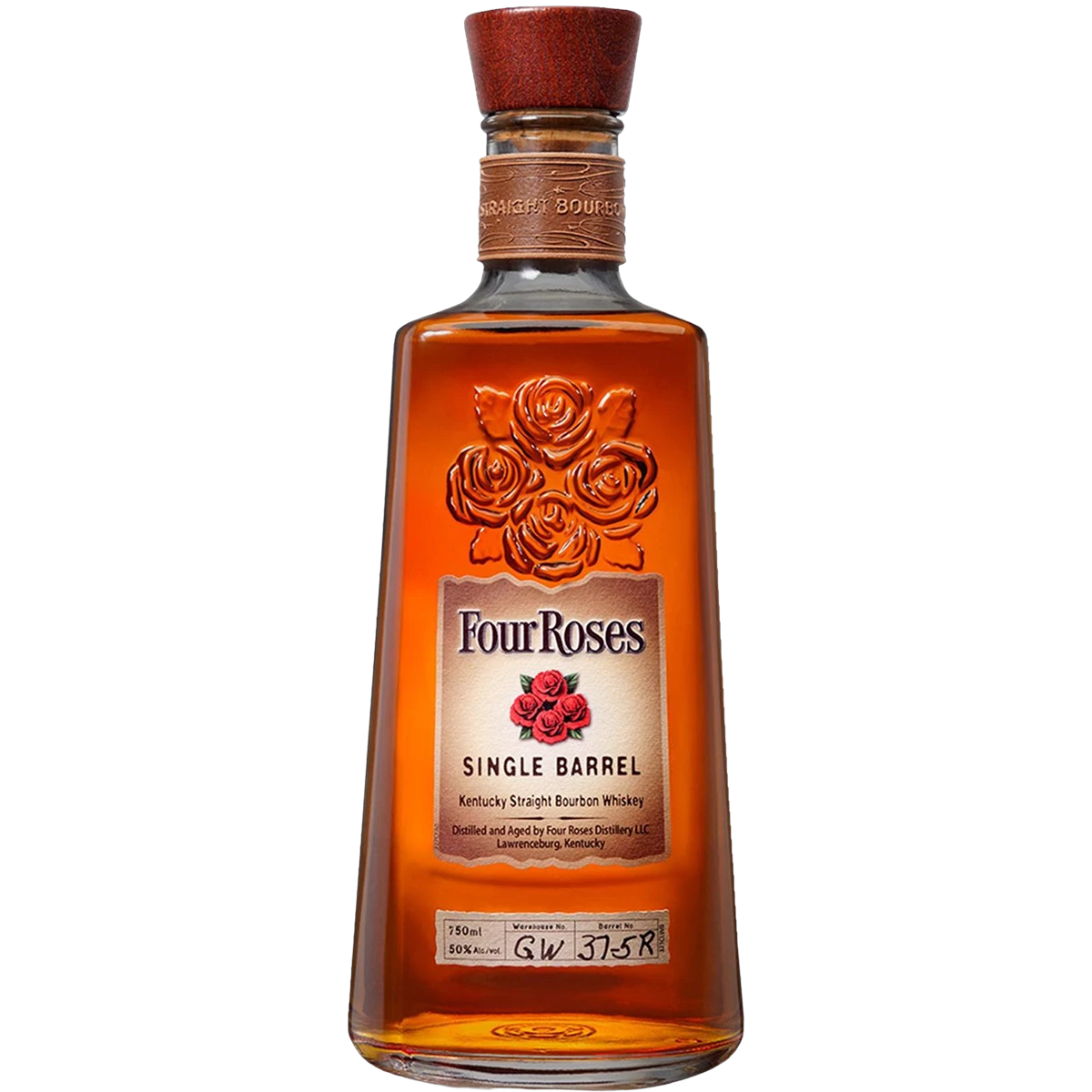 Bottle of Four Roses Single Barrel, a Kentucky straight bourbon whiskey from the United States